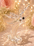 Swarovski Crystal Dragonfly on Frosted Wave Base