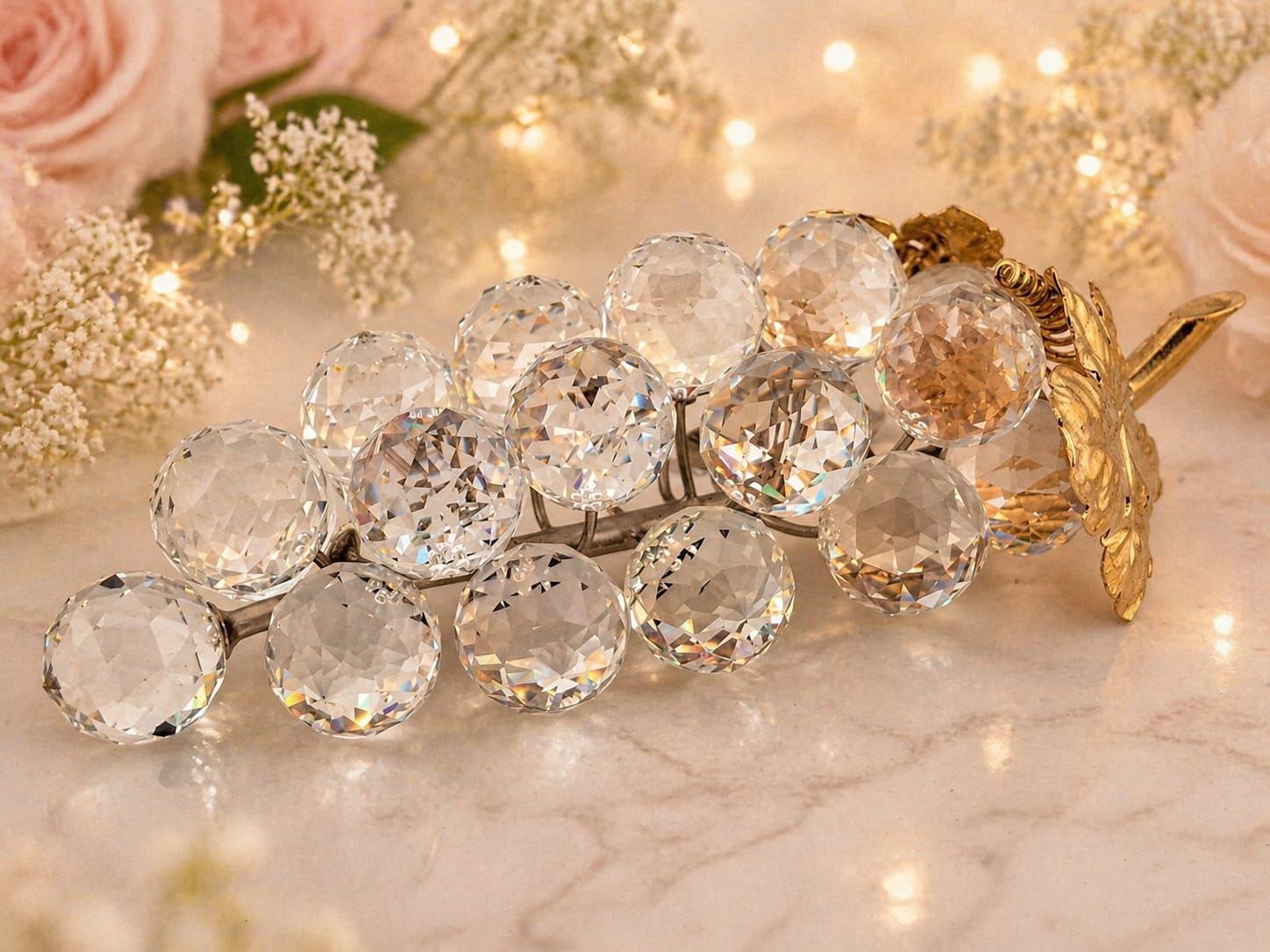 Large Swarovski Crystal Grape Cluster Ornament