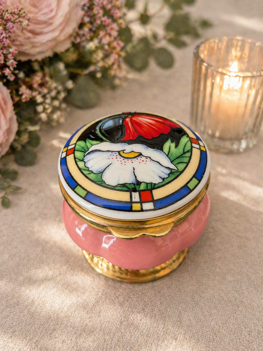 Aynsley Floral Ceramic Trinket Box