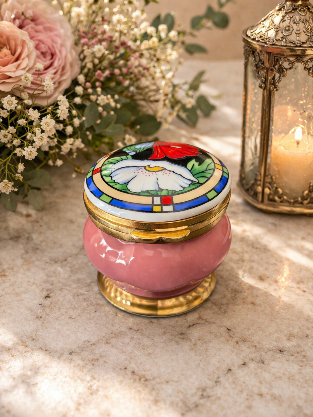 Aynsley Floral Ceramic Trinket Box