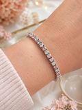 925 Silver Pink & White Cubic Zirconia Tennis Bracelet