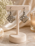 925 Silver Celtic Knot Diamond Shape Drop Earrings