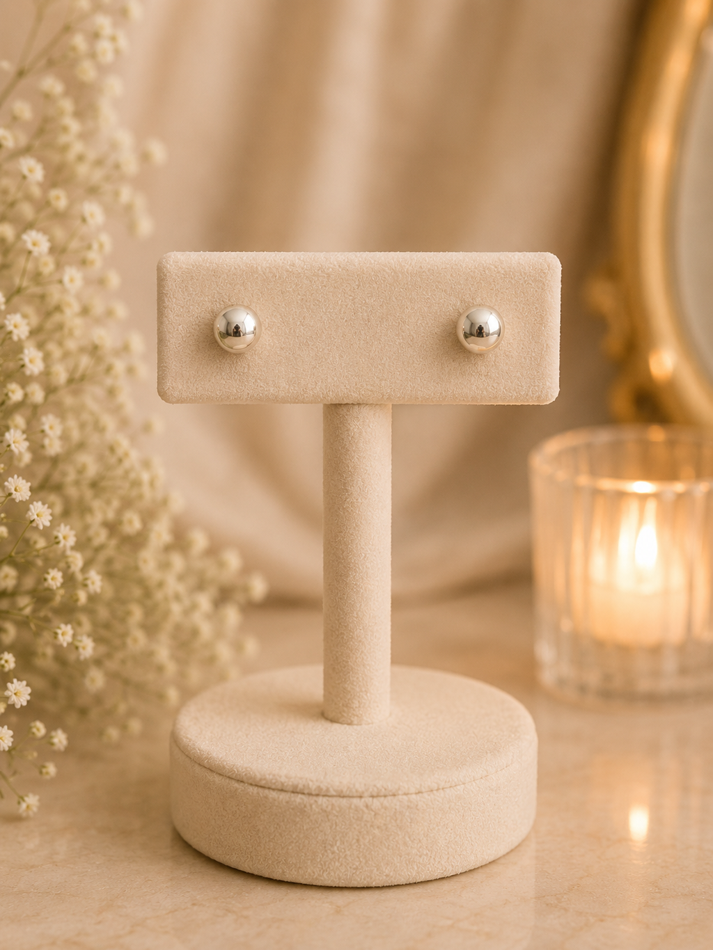 925 Sterling Silver Ball Stud Earrings