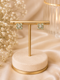 9ct Gold Green amethyst Cluster Earrings