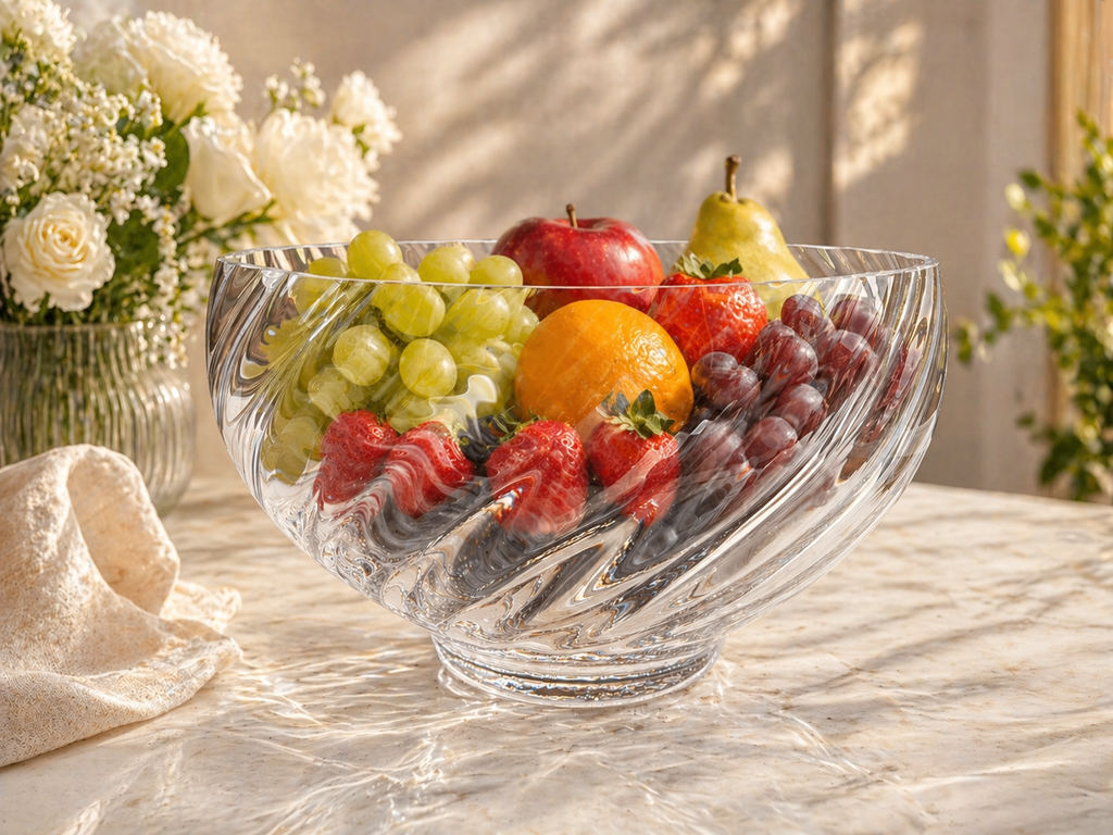 Dartington Clear Cut Crystal Centrepiece Bowl