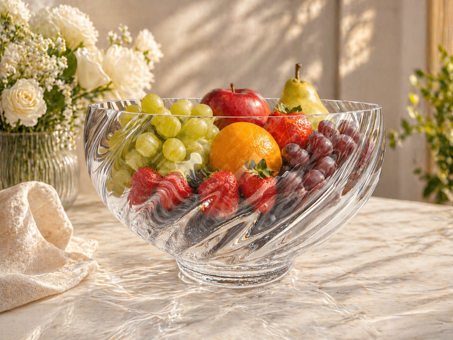 Dartington Clear Cut Crystal Centrepiece Bowl