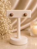 925 Silver Bronze Pearl Stud Earrings