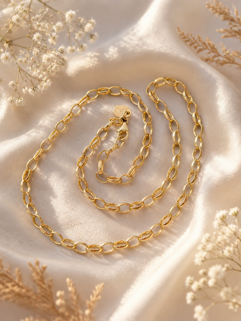 925 Gold Plated Silver Paperclip Chain Necklace