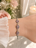 925 Sterling Silver Pink Cabochon Bracelet