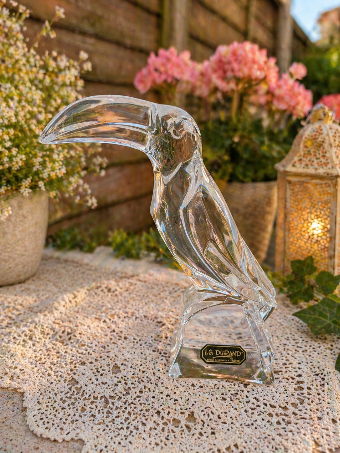 J.G. Durand Crystal Tucan Bird Sculpture