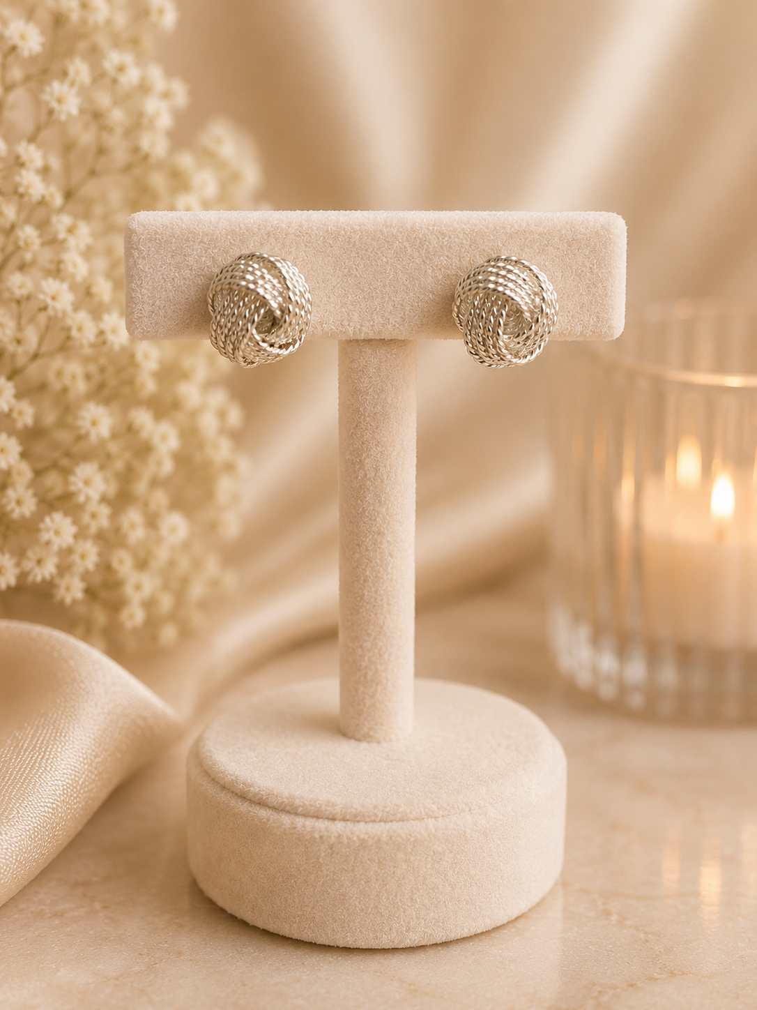 925 Silver Knot Stud Earrings