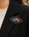 French Mosaic Floral Brooch