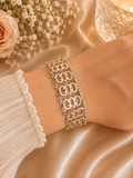 925 Sterling Silver Openwork Link Bracelet
