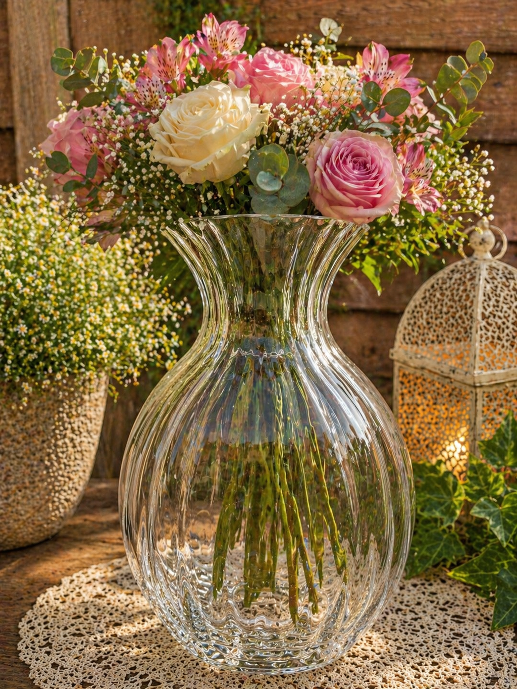 Dartington Crystal Tall Flared Vase