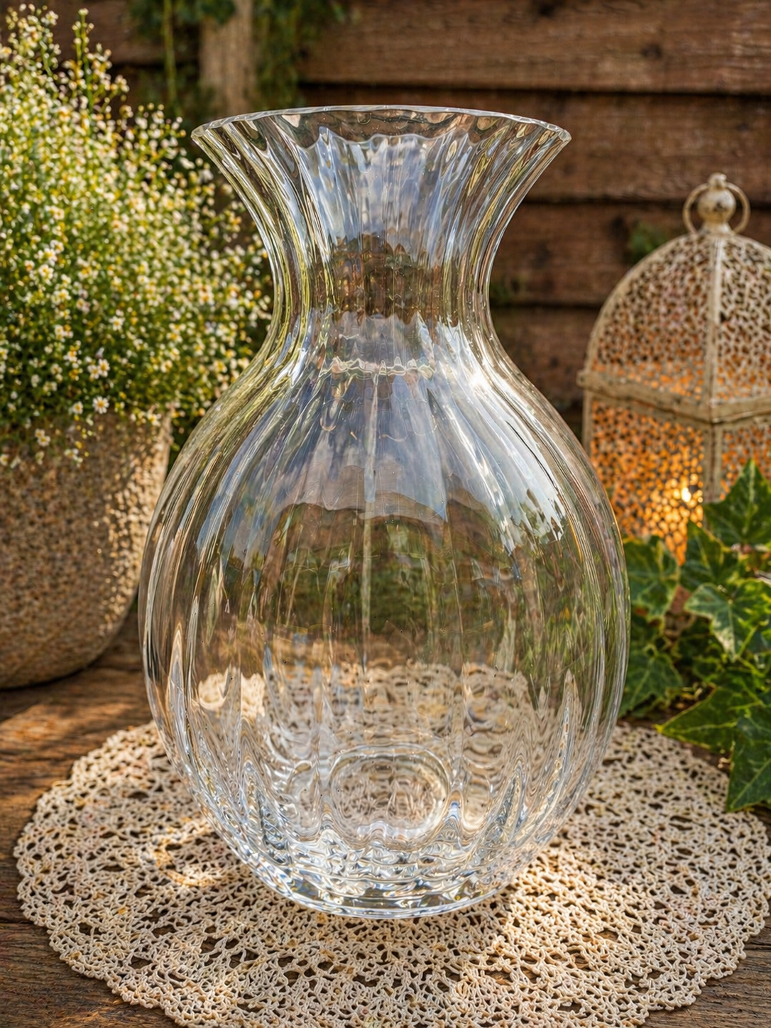 Dartington Crystal Tall Flared Vase