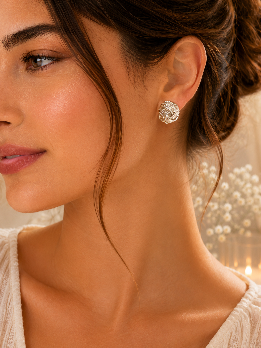 925 Silver Knot Stud Earrings