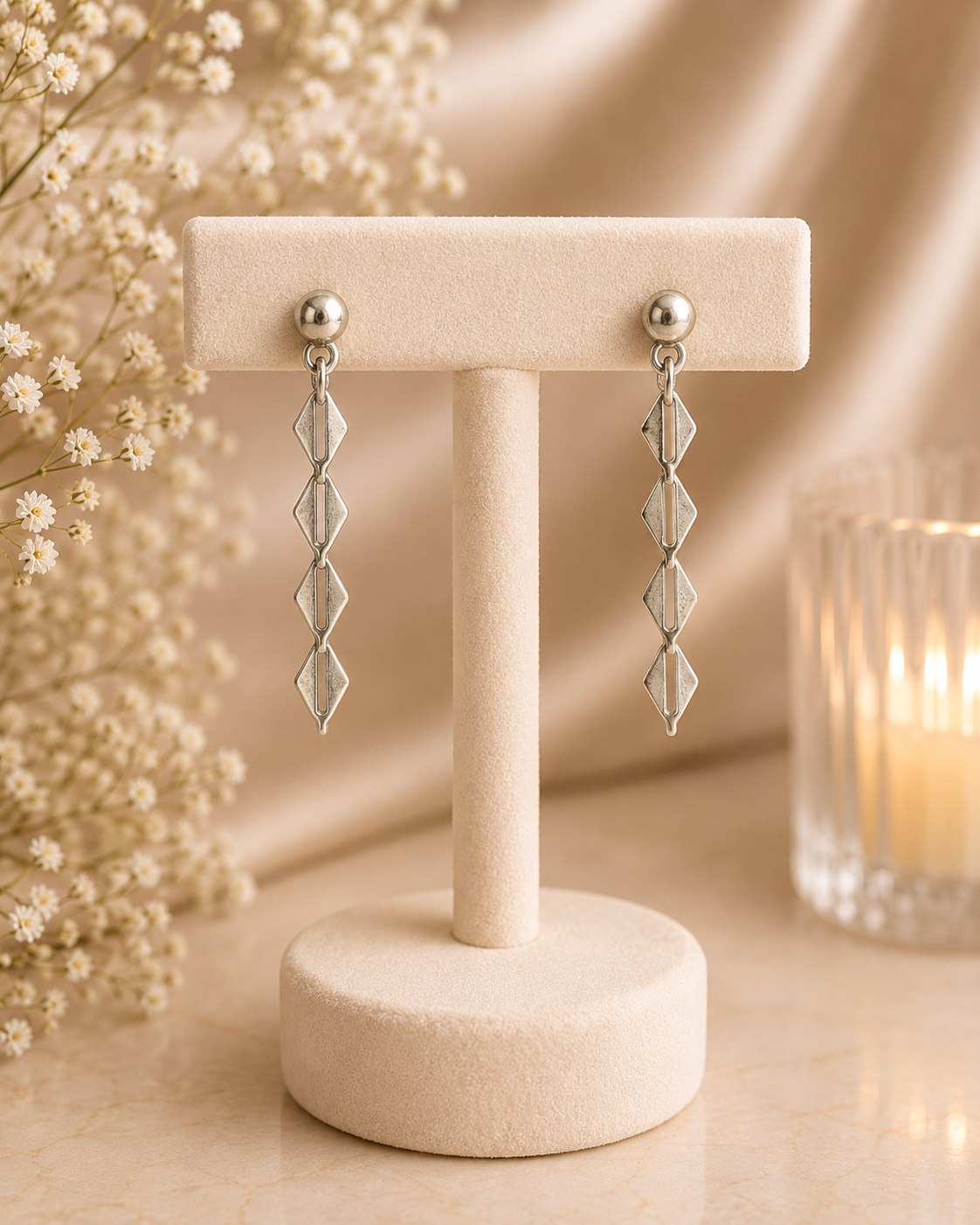 925 Sterling Silver Geometric Drop Earrings
