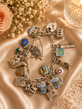 Vintage Sterling Silver Souvenir Charm Bracelet
