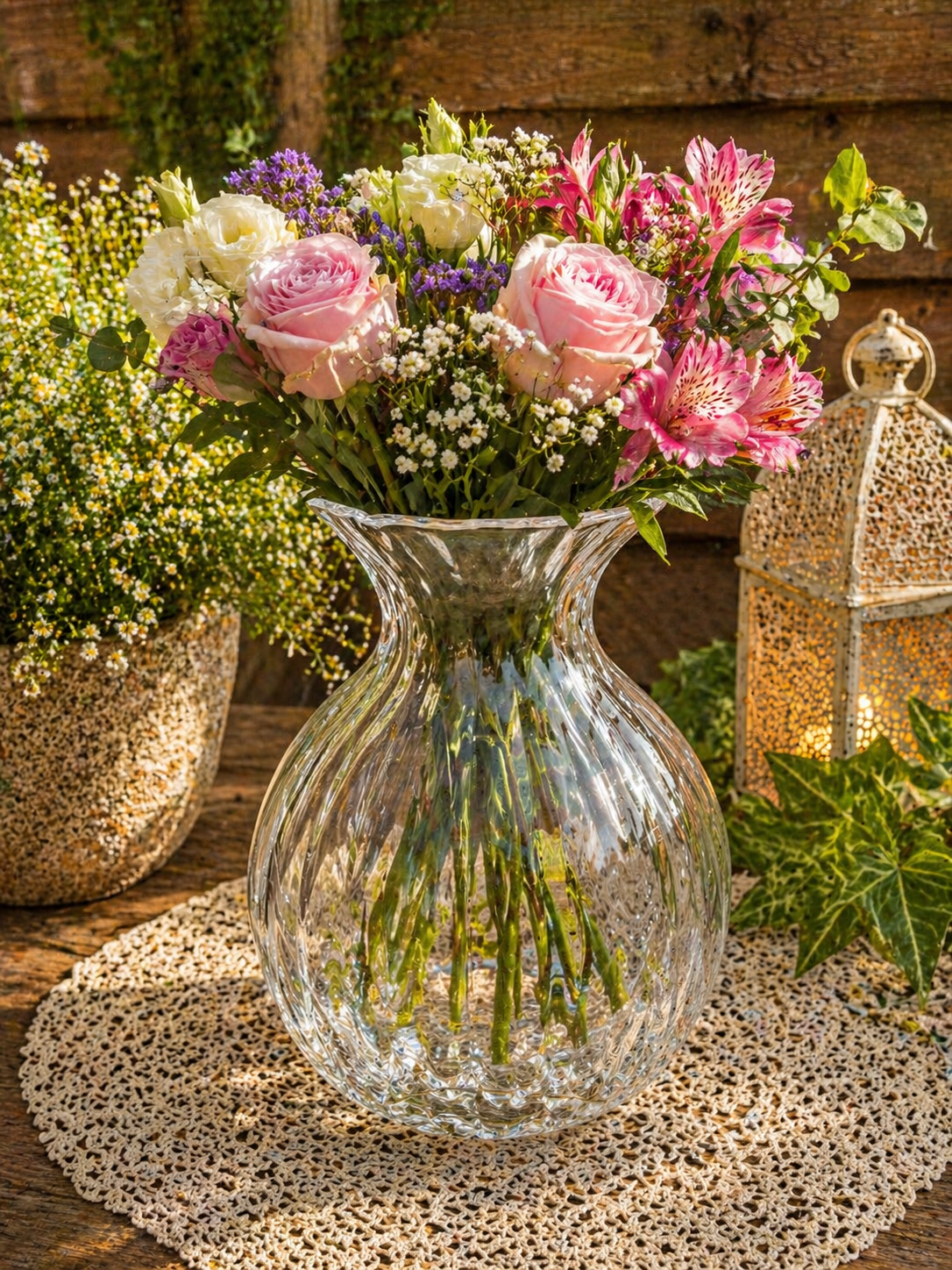 Dartington Crystal Tall Flared Vase