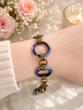 Artisan Glass Link Bracelet Purple