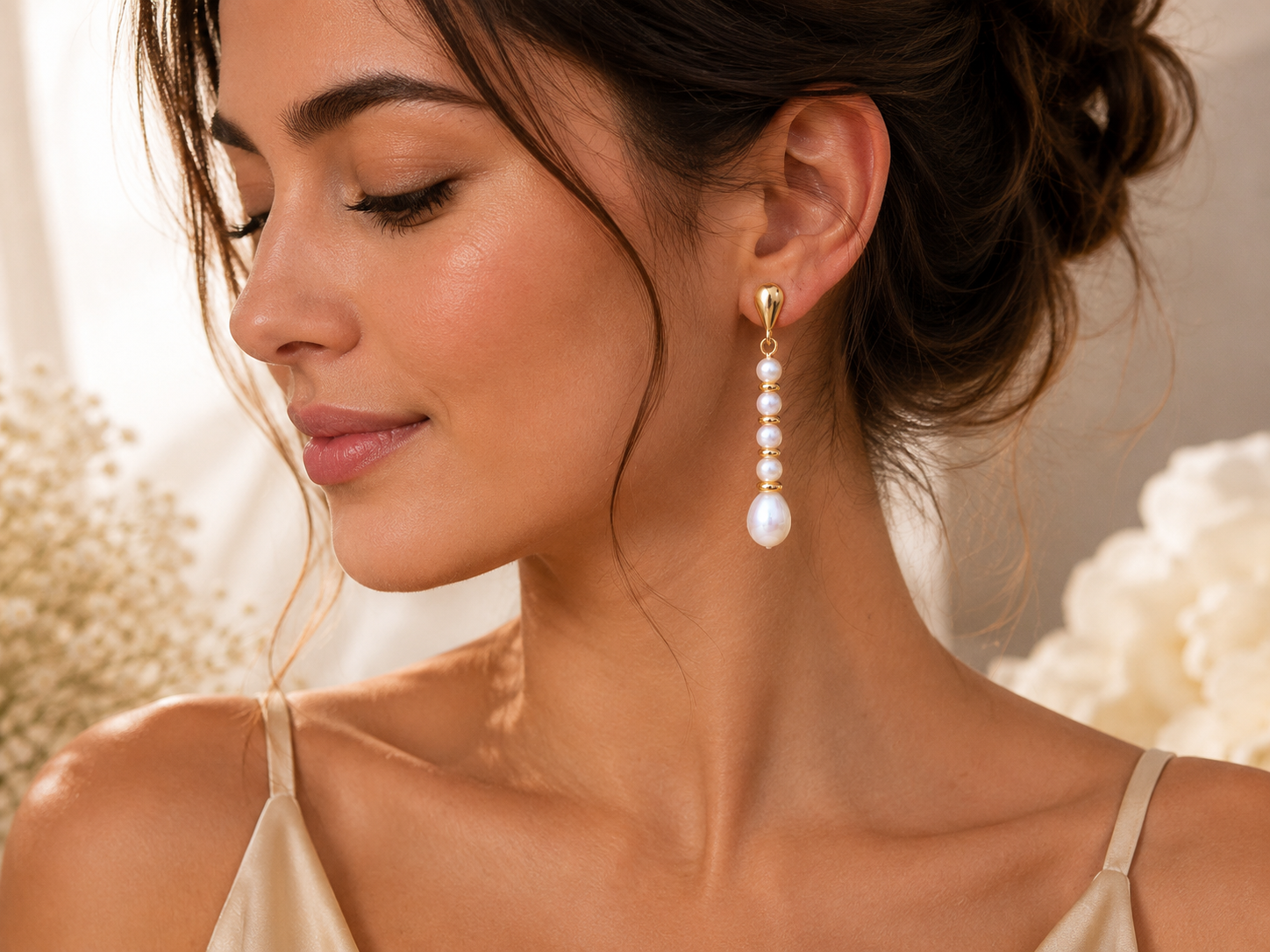 9ct Gold Freshwater Pearl Drop Earrings