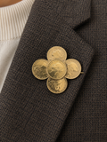 Gold Plated Sterling Silver Victorian Coin Brooch